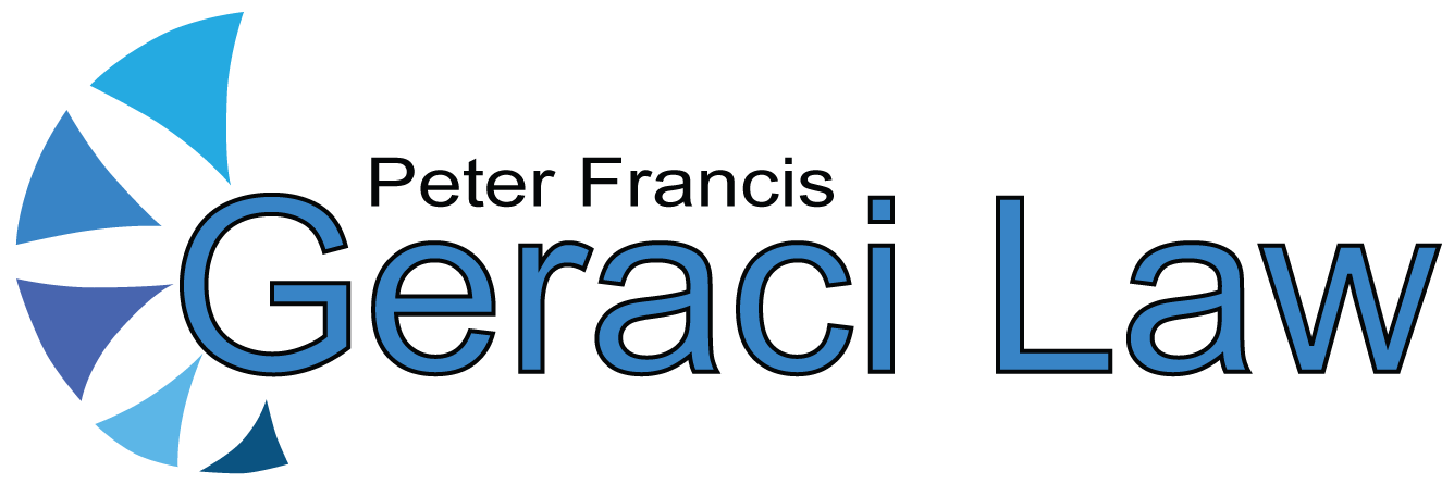 Chicago Bankruptcy Attorney Peter Francis Geraci and Geraci Law's logo.
